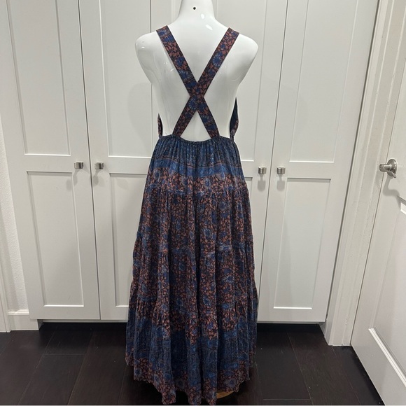 Free People Blue and Purple Sleeveless Halter Maxi Sundress for Resort Wear - Picture 6 of 7